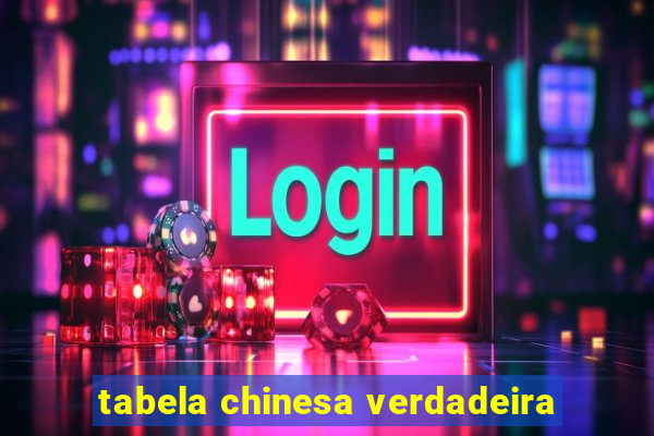 tabela chinesa verdadeira