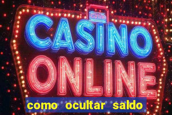 como ocultar saldo na betfair