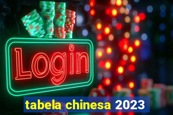 tabela chinesa 2023